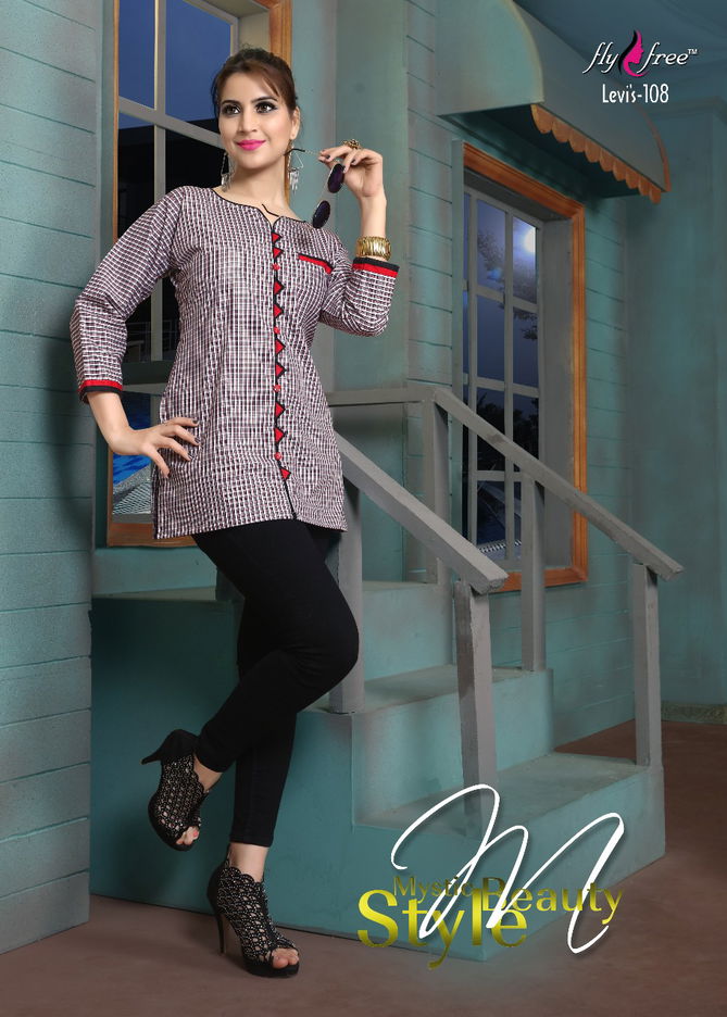 FlyFree Levis Designer Casual Wear Cotton Printed Kurtis Collection